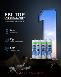 EBL 3500mAh Lot de 8 piles sèches au lithium-fer AA 1,5V non rechargeables, super lithium, longue durée, double A - Product Image 3