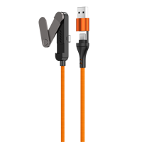 Kabel Pengisian Daya Ultra Cepat 2-in-1 Lipat dengan Dudukan Multi Sudut yang Dapat Disesuaikan 65W Desain Lipat Tiga Tipe-C