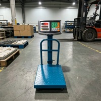 Balance plateforme commerciale numérique pliable 150 kg avec triple affichage LED et calcul du prix pour marché agricole