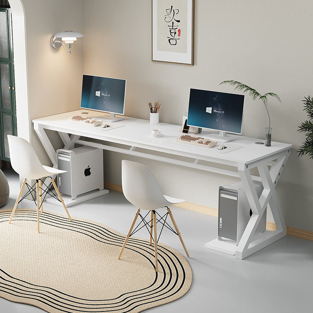 Double Desk, Study Desk, Home Office Desk, Minimalist Computer Desk, Desktop, Bedroom Desk, Gaming Desk, Long Workbench