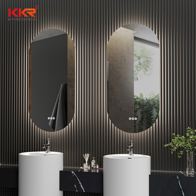 Frameless LED Bathroom Mirror Smart Touch Control Dimmable Anti-Fog Bathroom Vanity Mirror