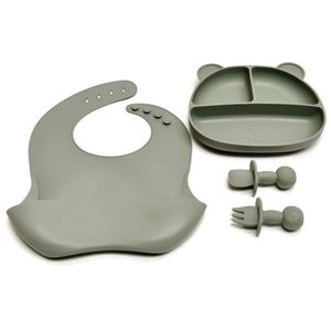 ชุดภาชนะใส่อาหารสำหรับเด็ก ผ้ากันเปื้อนซิลิโคน ช้อนนุ่ม สามช่อง - Product Image 4