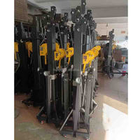 Soporte de Iluminación para Escenario con Elevador de Torre para DJ, Plegable, de Acero Resistente, con Manivela, Soporte de Barra en T de Aluminio Plegable, 250 kg