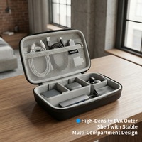 Sac de rangement portable antichoc avec séparateurs réglables, étui rigide en EVA pour organiser les câbles et gadgets électroniques