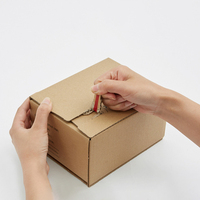 Boîtes d'expédition en kraft personnalisées avec logo, à fermeture rapide, auto-adhésives, à fermeture éclair, avec bandes adhésives détachables