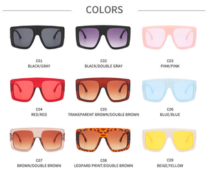 Wholesale Fashion Vintage <b>Plastic</b> Anti-Reflective Comfortable UV400 Protection Big <b>Frame</b> Square Sunglasses for Women - Product Image 6