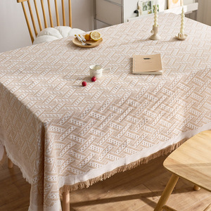 Français Ins Style Moderne Tissé Coton Lin Jacquard Géométrique Résistant À L'huile Gland Nappe Lumière Luxe Ambient Photo Décoratif - Product Image 3