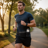 Ceinture de course personnalisée avec logo d'usine, sans rebondissement, avec porte-bouteille, sac banane d'hydratation étanche grande capacité pour les coureurs