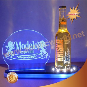 Support d'affichage de bouteilles en acrylique avec éclairage LED, présentoir lumineux pour vin et spiritueux - Product Image 2
