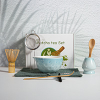 Ensemble de thé japonais de luxe personnalisé, cuillère en bambou, fouet Chasen, support, bol en céramique, kit Matcha pour la cérémonie du thé Matcha