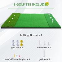Tapis de golf à double gazon de qualité supérieure 5x4ft épaissi pratique de golf tapis de frappe intérieur extérieur entraînement de golf tapis d'écaillage