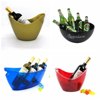 Seau à Glace Rond Galvanisé en Métal 5L Personnalisable avec Ouvre-Bouteille et Poignée pour Bière et Champagne