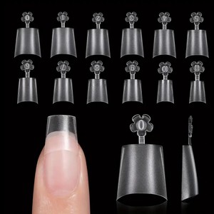 240 Uds FORMA DE <span class=keywords><strong>Ballet</strong></span> <span class=keywords><strong>media</strong></span> cubierta puntas de uñas de Gel suave 12 tamaños ataúd corto acrílico uñas postizas - Product Image 1