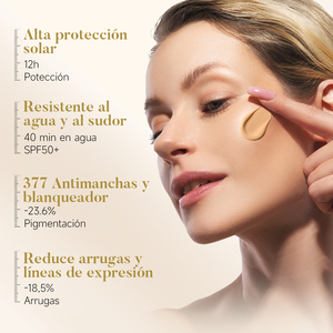 Protector Solar MIRACEILE SPF50+ PA+++ con Ácido Hialurónico Herbal, Crema Mineral con Color, Iluminadora para Piel Oscura, Orgánica, Antienvejecimiento - Product Image 3