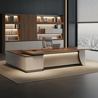 Bureau de direction en L pour PDG, design minimaliste et moderne, sensation haut de gamme, personnalisable et disponible en prévente
