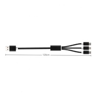 Câble USB en nylon 3-en-1 pour imprimante Android de type C de téléphone, câble USB 3-en-1 à usage multiple