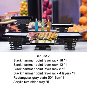 Présentoir buffet moderne avec finition en acier inoxydable pour les desserts, les gâteaux et les salades lors d'événements haut de gamme - Product Image 4