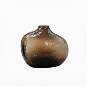 Vase martelé de style zen <span class=keywords><strong>japonais</strong></span>, luxe léger, forme géométrique irrégulière, petite ouverture pour arrangement floral, décoration intérieure - Product Image 6