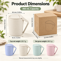 Mug à thé créatif en paille de blé avec couvercle rabattable, écologique et réutilisable, pour la maison et le bureau