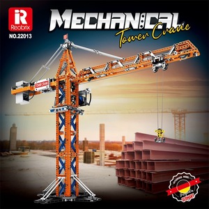 Reobrix Tower Crane Building <b>Blocks</b> 51 Pieces <b>Plastic</b> Cars Theme Battery Powered Remote Control Educational Toy for Kids Ages - Product Image 3