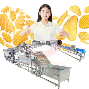 ORME Ligne complète de production de pommes de terre françaises Freid Machine à fabriquer des chips de flocons de pommes de terre de manioc de différentes formes