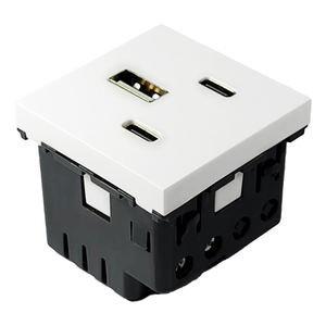 QIN 20W Zigbee Type C Prise de charge rapide <span class=keywords><strong>3</strong></span> ports USB + Type C Compatible avec la plaque frontale <span class=keywords><strong>Legrand</strong></span> - Product Image 1