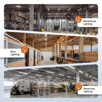 Lumière LED industrielle connectable 4FT 8FT pour atelier, garage, entrepôt, usine, établi – Fixation au plafond ou en suspension