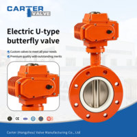 Válvula de Mariposa Motorizada con Brida en U de Hierro Dúctil, Brida RF, Eléctrica de Encendido/Apagado Bidireccional, Sello EPDM, Resistente a Ácidos, para HVAC y Agua