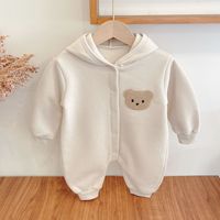 Vêtements en polaire pour bébé pour les sorties d'automne et d'hiver, combinaison pour nourrissons et jeunes enfants, vêtements chauds à capuche super mignons