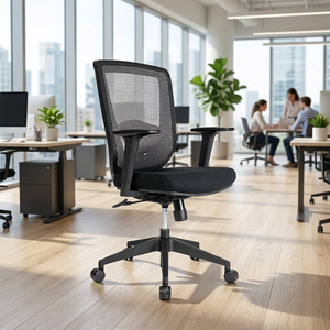 Ergonomic Mesh Office <b>Chair</b> with Adjustable Armrests and Swivel Base for Commercial Use - Product Image 1
