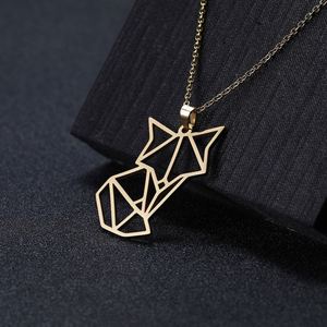 Collier pendentif Myshape Origami Licorne Renard Grue pour Femmes et Filles, en Acier Inoxydable, Chaîne <span class=keywords><strong>de</strong></span> <span class=keywords><strong>Cou</strong></span> Animal, Bijou Cadeau - Product Image 5
