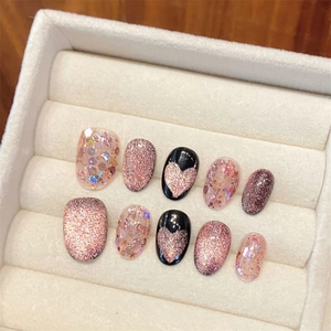 <span class=keywords><strong>Faux</strong></span> ongles carrés courts de haute qualité à couverture complète, mignons, pour l'été, en acrylique, à presser, pour enfants - Product Image 3