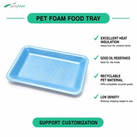 Barquette en plastique PET écologique jetable, résistante à l'huile, pour aliments pré-cuits en supermarché