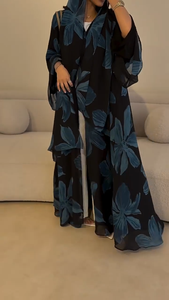 Abito Abaya OEMTrendy con Stampa Digitale, Stile Chiuso, Orlo Spaccato, Vestito Lungo per Primavera Estate in Europa, America <span class=keywords><strong>e</strong></span> Medio Oriente - Product Image 5