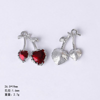 Pendentif en cristal et pierre précieuse incrustée, motifs cœur, croix, fleur et nœud papillon, style rétro, série sombre, pour la fabrication de colliers et boucles d'oreilles, vente en gros