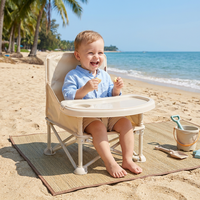 Chaise haute pour bébé en métal à dossier haut, pliable et légère, utilisable comme chaise de camping, pour l'extérieur, l'hôtel et la salle de bain