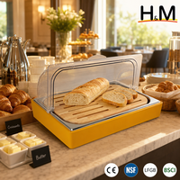 Vitrine à pain commerciale en plastique de qualité alimentaire, étanche à l'humidité, écologique, avec couvercle en PC, pour boulangerie, buffet, hôtel, petit-déjeuner