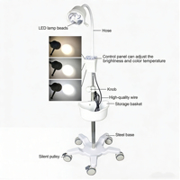 Lampe d'examen chirurgical mobile à LED avec poulie silencieuse et panier de rangement |   Équipement d'éclairage médical