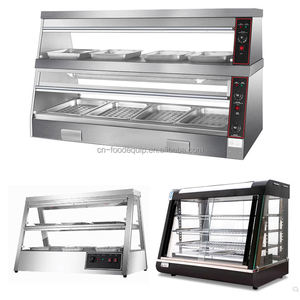 Cubierta de acero inoxidable de 72 pulgadas <span class=keywords><strong>para</strong></span> comida de pollo <span class=keywords><strong>KFC</strong></span> 2-3 capas con aislamiento de Gas Fried Pie & Patty Snacks Display Warmers - Product Image 3