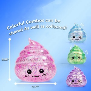 Novelty Plastic Squishy Poo Stress <b>Ball</b> Squishies Glitter Funny Stretch Squeeze Fidget Toys for Kids Adults Halloween/Other - Product Image 2