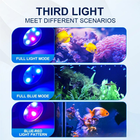Lampe à clip LED en alliage d'aluminium pour aquarium, lumière corail douce à spectre complet, trois couleurs réglables, avec minuterie, petite taille, vente en gros