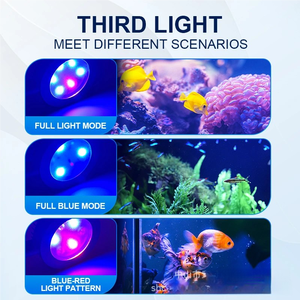 Lámpara LED de Aleación de Aluminio <span class=keywords><strong>para</strong></span> <span class=keywords><strong>Acuario</strong></span>, Luz de Coral de Espectro Completo Suave, Tres Colores Ajustables, Temporizador, Pequeña Lámpara con Clip - Product Image 3