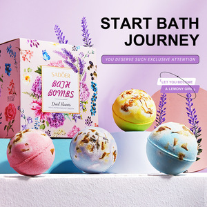 Set <span class=keywords><strong>de</strong></span> Regalo <span class=keywords><strong>de</strong></span> Lujo con Bombas <span class=keywords><strong>de</strong></span> <span class=keywords><strong>Baño</strong></span> Efervescentes Veganas Naturales con Flores Secas y Plantas, Marca Privada - Product Image 1