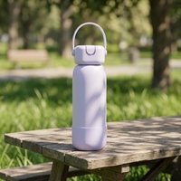 Mug à café isotherme en acier inoxydable de 24 oz en forme de champignon avec couvercle et paille pliables pour usage extérieur