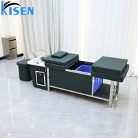 Table de spa capillaire sans tuyauterie Kisen, mobilier de spa facial en cuir avec réservoirs, tension personnalisable, en promotion