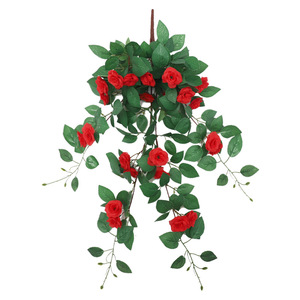 Mur de fleurs artificielles en rose thé, fleurs en soie plastique haute simulation pour décoration de mariage et de maison - Product Image 5