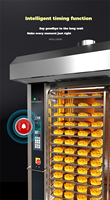 Four à pain électrique rotatif à air chaud 32 plateaux 220V, portable, haute productivité, équipement de boulangerie commercial