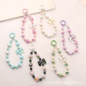 Nouvelle couleur plaqué acrylique lanterne perlée porte-clés pendentif personnalisé coloré arc accessoires étui pour écouteurs décoration - Product Image 1