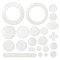 Jumon Magic Wanhua Art Gear Règle géométrique multifonctionnelle, règle à dessin, kit de design classique, jouets éducatifs en plastique ABS JBK-52