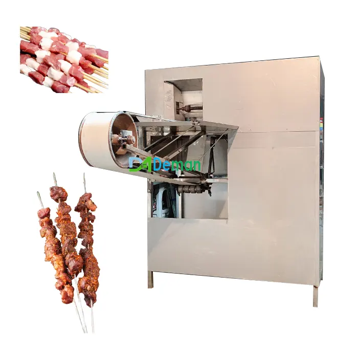 Tự động souvlaki xiên máy cho thịt gà nướng thịt satay Kebab xiên Máy thịt bò cừu xiên máy để bán